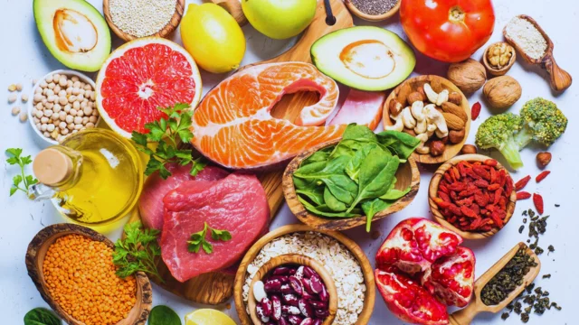 مجموعة النظام الغذائي الصحي والبروتين